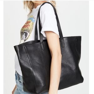 Baggu black large leather tote